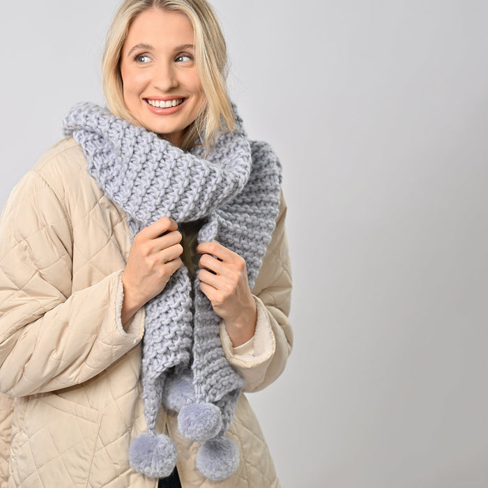 Pom Pom Scarf Knitting Kit - Wool Couture