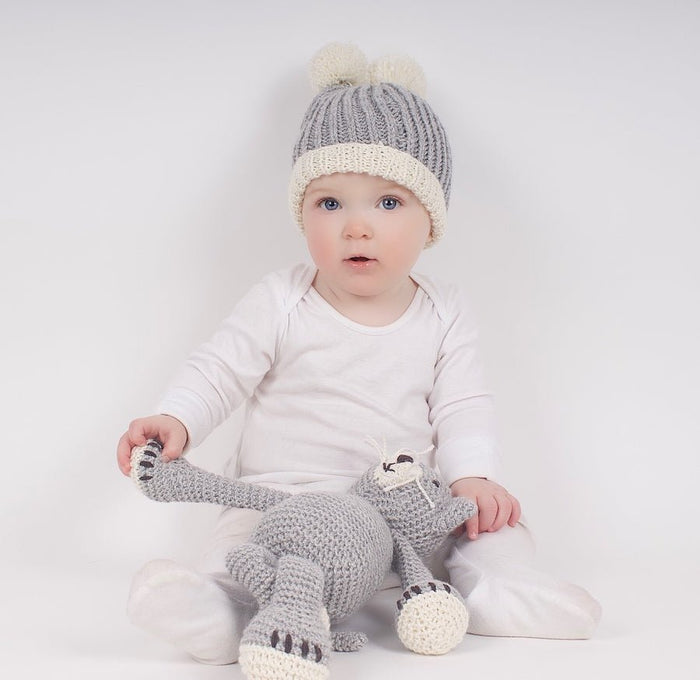 Pompom Hat Baby Knitting Kit - Wool Couture