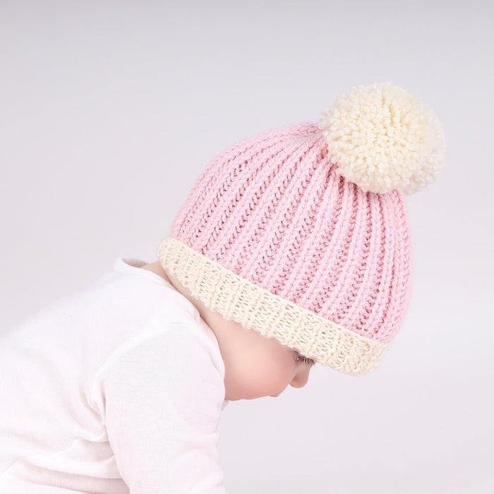 Pompom Hat Baby Knitting Kit - Wool Couture