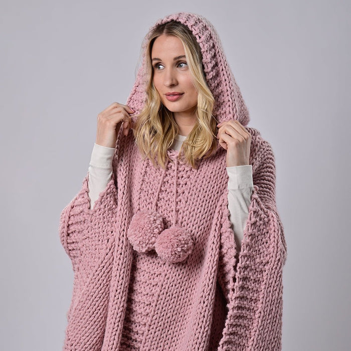 Poncho Blanket Knitting Kit - Hooded - Wool Couture