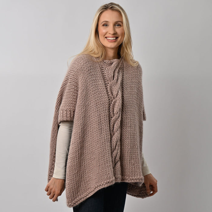 Poncho Knitting Kit - Anna Lou in Mink - Wool Couture