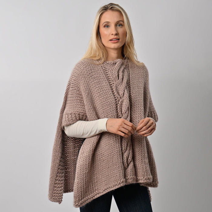 Poncho Knitting Kit - Anna Lou in Mink - Wool Couture