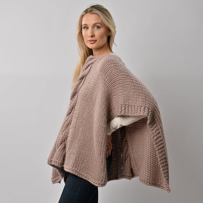 Poncho Knitting Kit - Anna Lou in Mink - Wool Couture