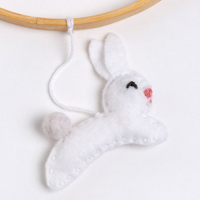 Rabbit and Leaf Hanging Felt Craft Kit | Wool Couture