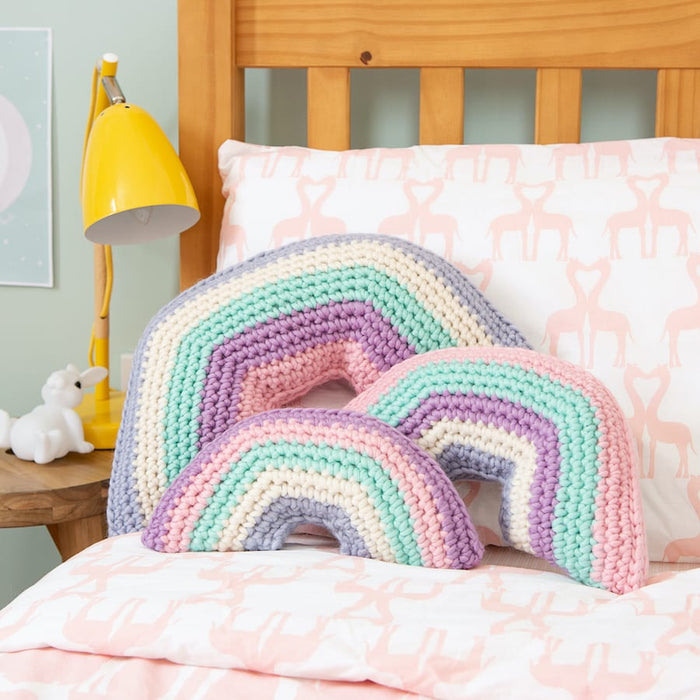 Rainbow Cushion Set Crochet Kit - Wool Couture