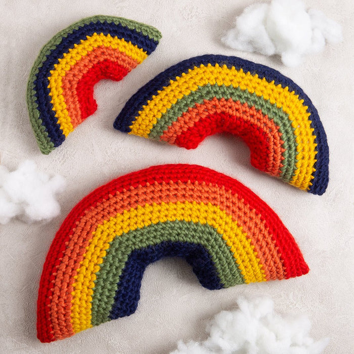 Rainbow Cushion Set Crochet Kit - Bright - Wool Couture