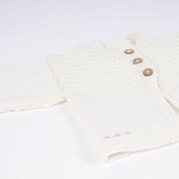 Ridged Baby Cardi Knitting Kit - Wool Couture