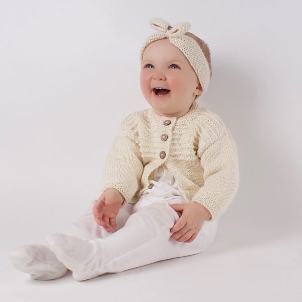 Ridged Baby Cardi Knitting Kit - Wool Couture