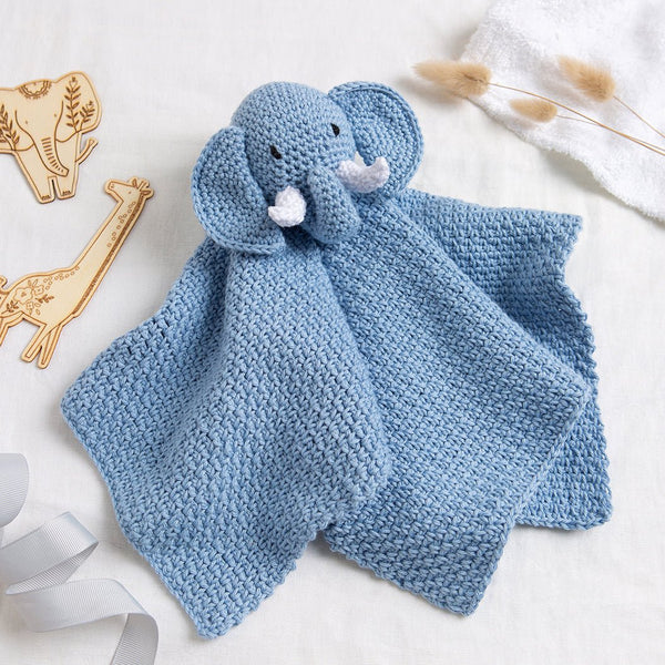 Roy The Elephant Baby Comforter Crochet Kit - Wool Couture