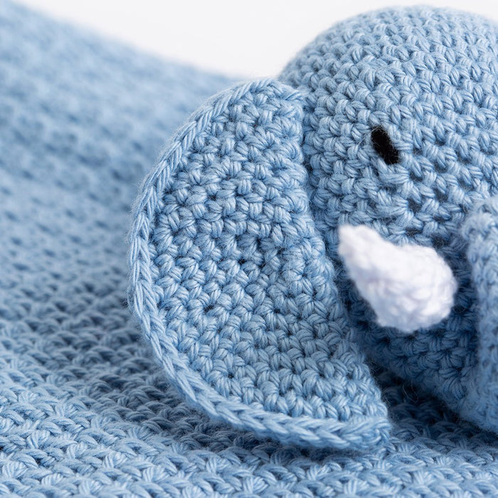 Roy The Elephant Baby Comforter Crochet Kit - Wool Couture