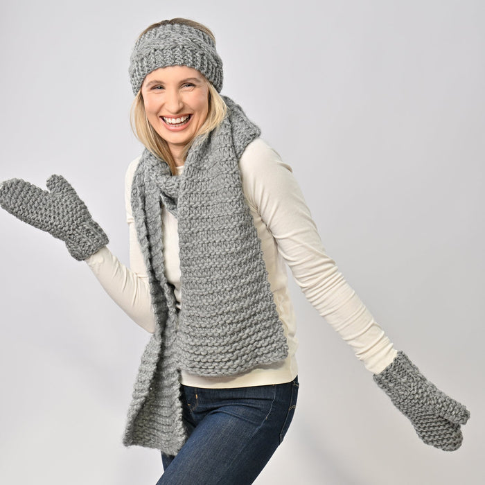 Saturday Knitting Kit - Scarf, Mittens & Headband - Wool Couture