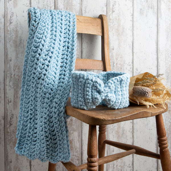 Scarf & Headband Crochet Kit - Beginners Basics - Wool Couture