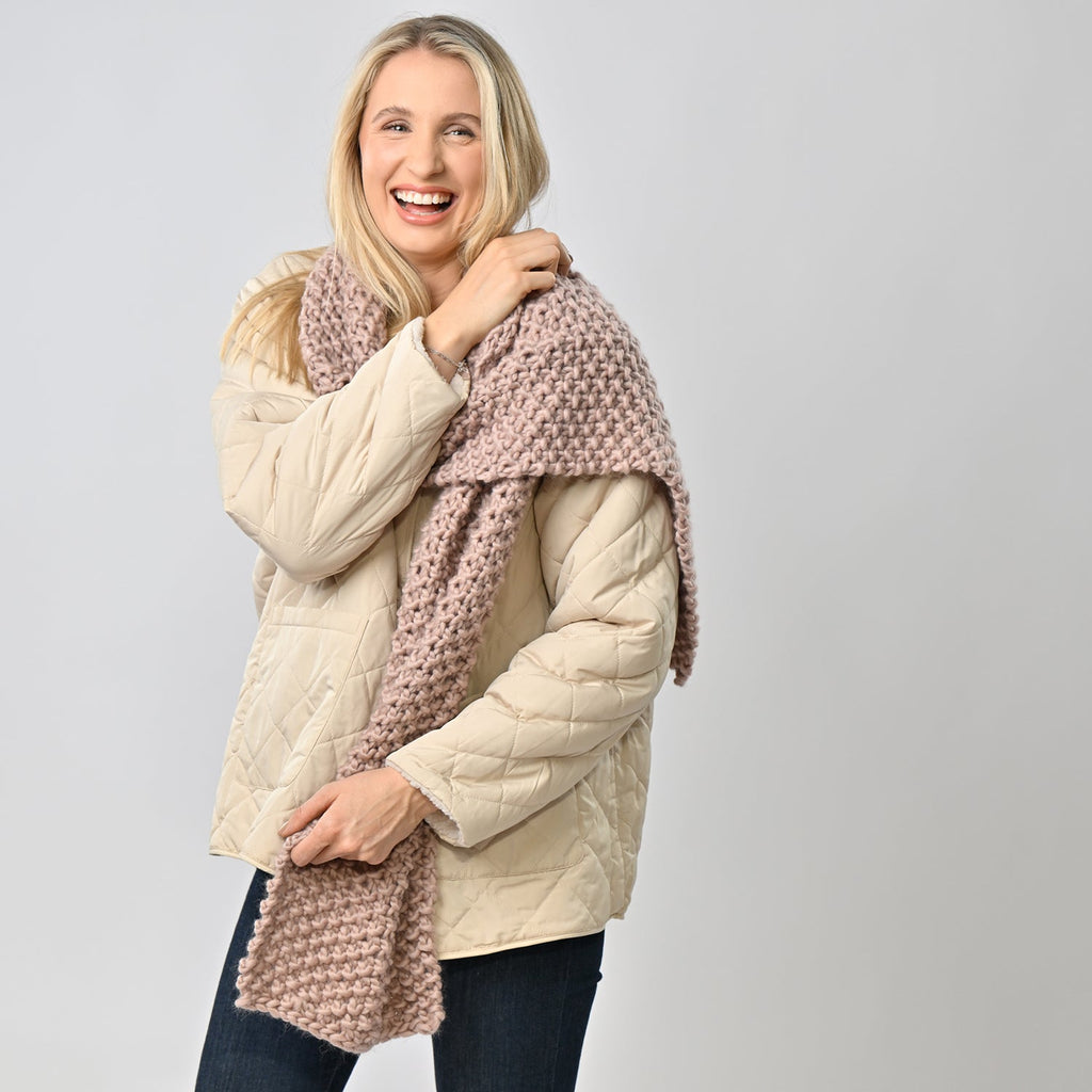 Beginner Scarf Knitting Kit Seed Stitch Wool Couture