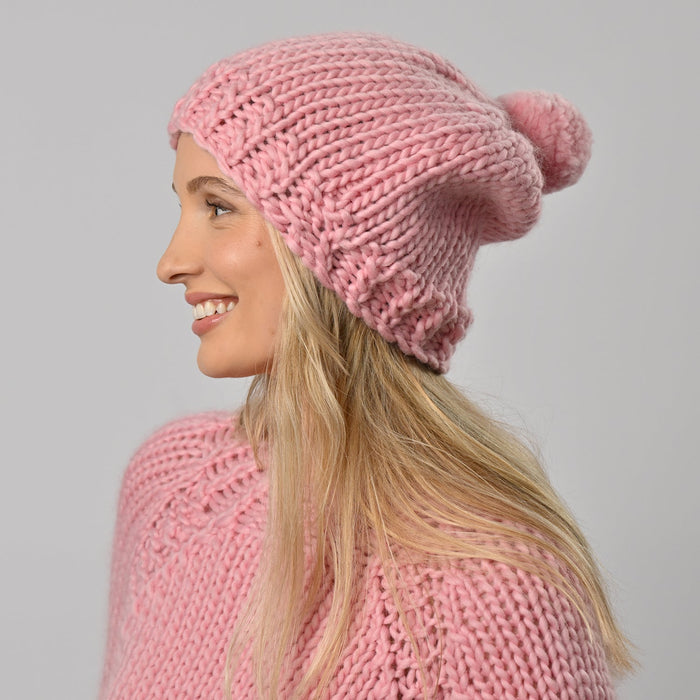 Slouchy Bobble Hat Knitting Kit - Wool Couture
