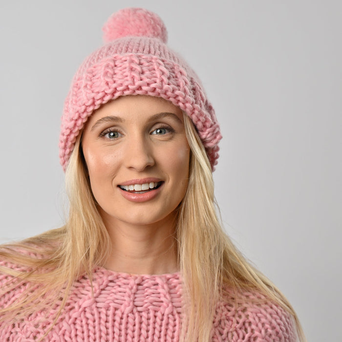 Slouchy Bobble Hat Knitting Kit - Wool Couture