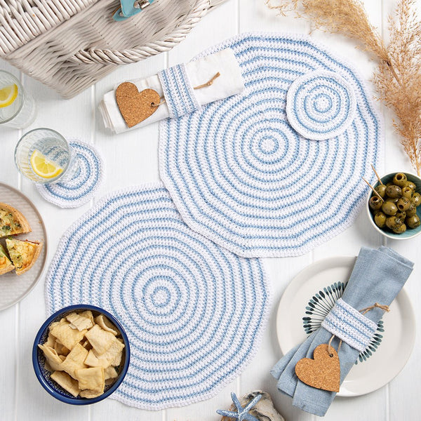 Striped Place Setting For Two Crochet Kit - Wool Couture