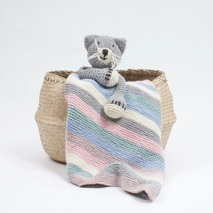 Stripy Baby Blanket Knitting Kit - Wool Couture