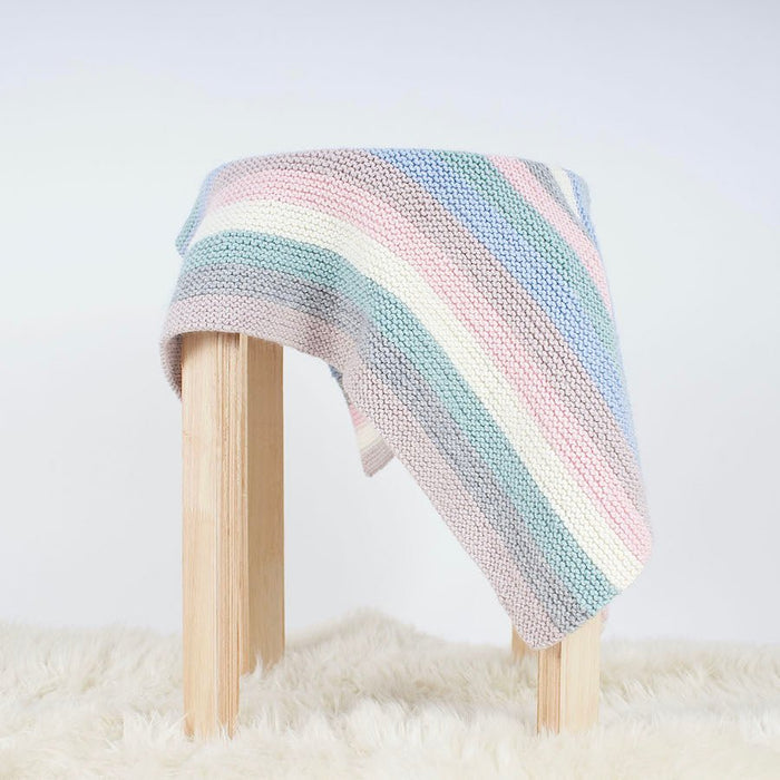 Stripy Baby Blanket Knitting Kit - Wool Couture