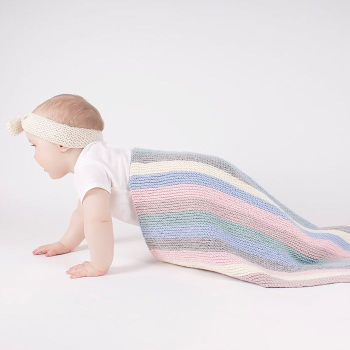 Stripy Baby Blanket Knitting Kit - Wool Couture