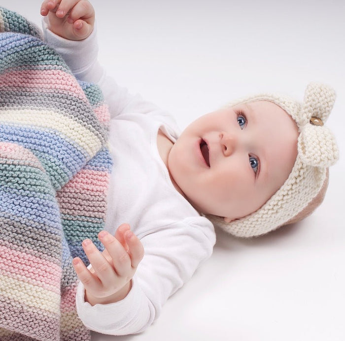 Stripy Baby Blanket Knitting Kit - Wool Couture