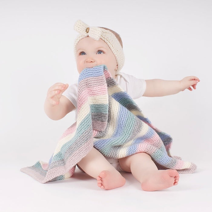 Stripy Baby Blanket Knitting Kit - Wool Couture