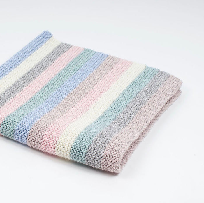 Stripy Baby Blanket Knitting Kit - Wool Couture