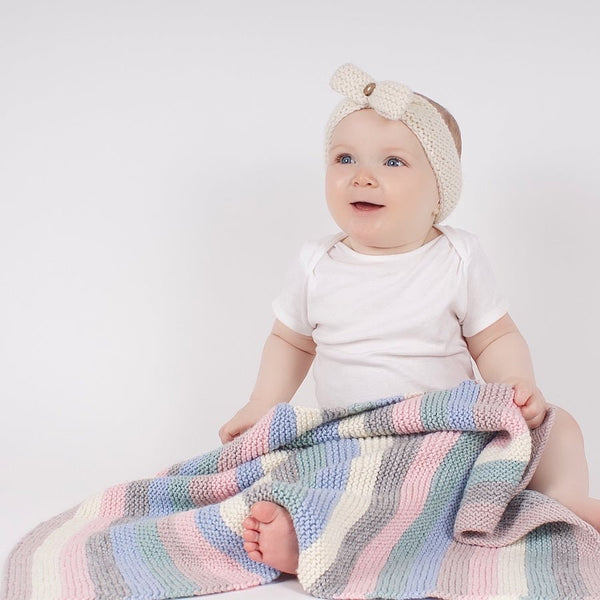 Stripy Baby Blanket Knitting Kit - Wool Couture