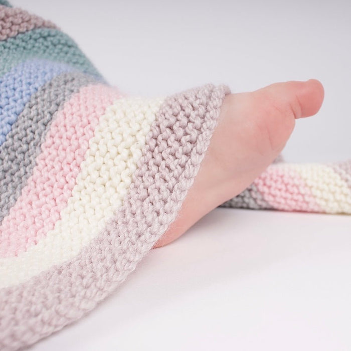 Stripy Baby Blanket Knitting Kit - Wool Couture