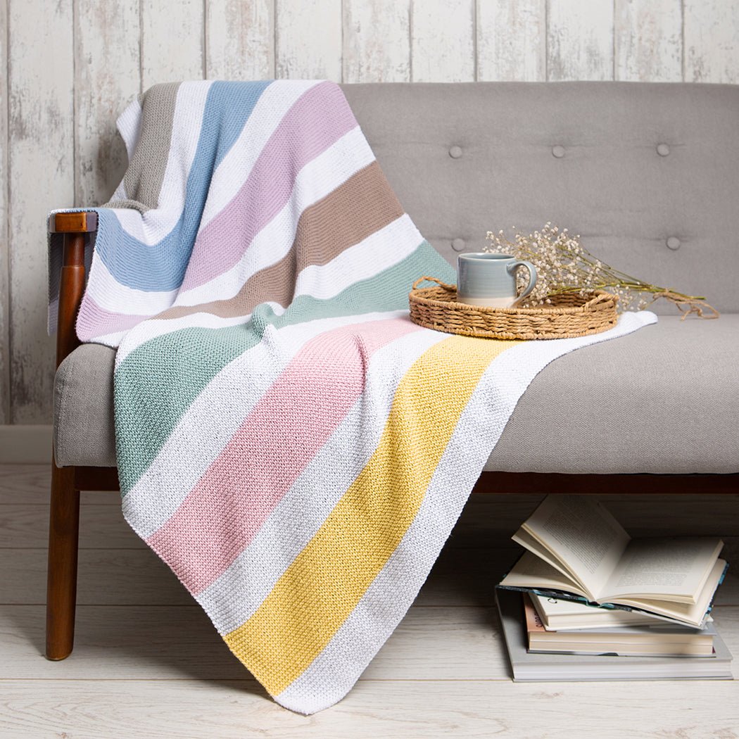 Summer Rainbow Blanket Knitting Kit Wool Couture