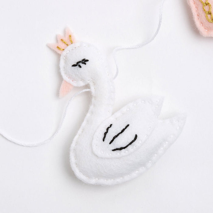 Swan Garland Felt Craft Kit - Wool Couture