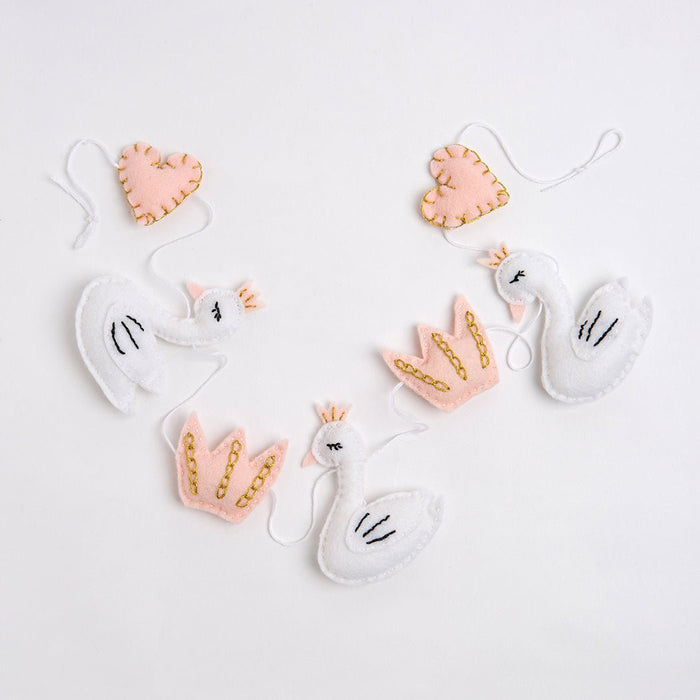 Swan Garland Felt Craft Kit - Wool Couture