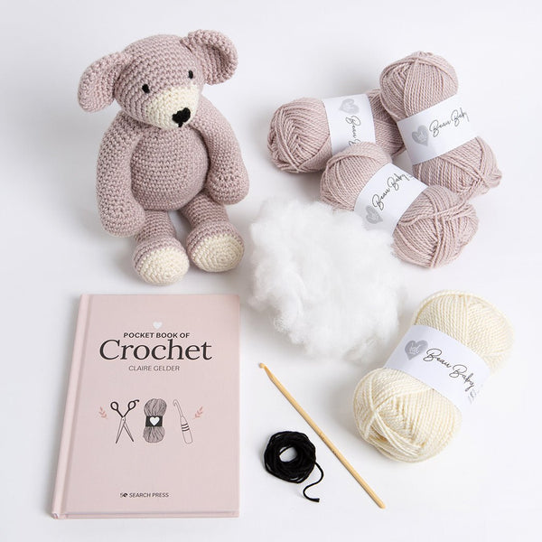 Teddy Bear Crochet Kit + Crochet Pocket Book - Gold Level - Wool Couture