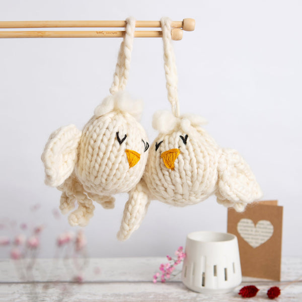 Two Little Doves Knitting Kit - Valentines - Wool Couture