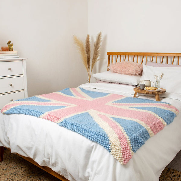 Union Jack Blanket Pastel - Knitting Kit - Wool Couture