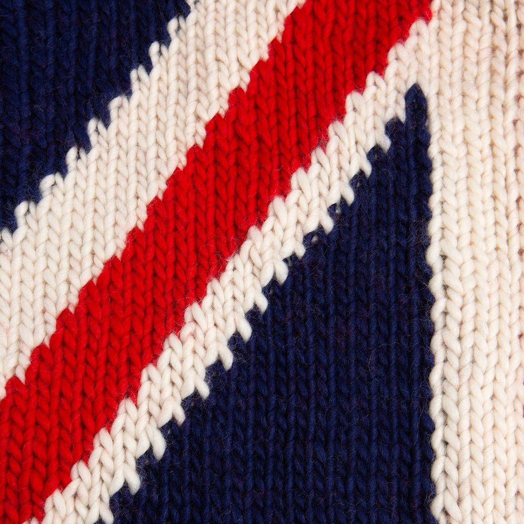 Union Jack Blanket Traditional Knitting Kit Wool Couture