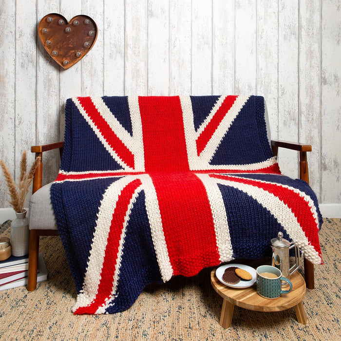 Union Jack Blanket Traditional - Knitting Kit - Wool Couture