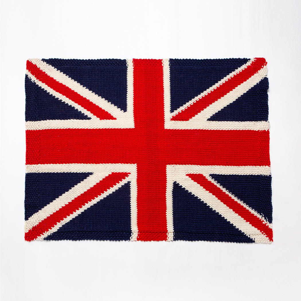 Union Jack Blanket Traditional Knitting Kit Wool Couture