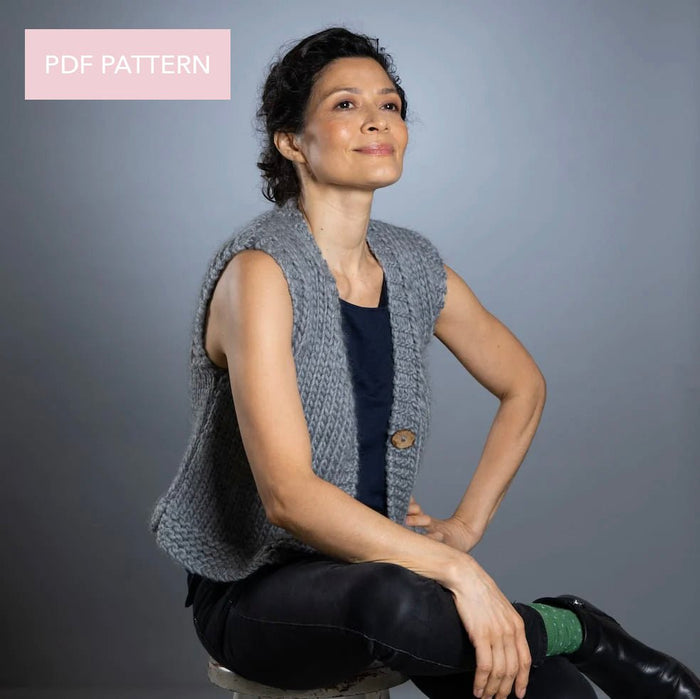 Waistcoat Knitting PDF Pattern - Wool Couture