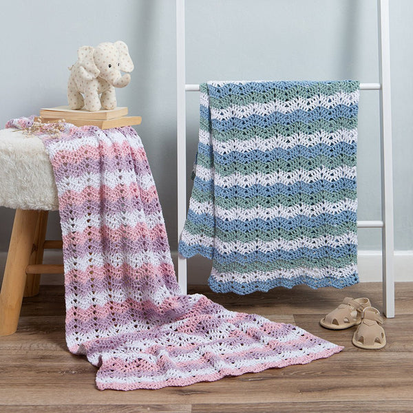 Wavy Cotton Crochet Baby Blanket Kit - Wool Couture